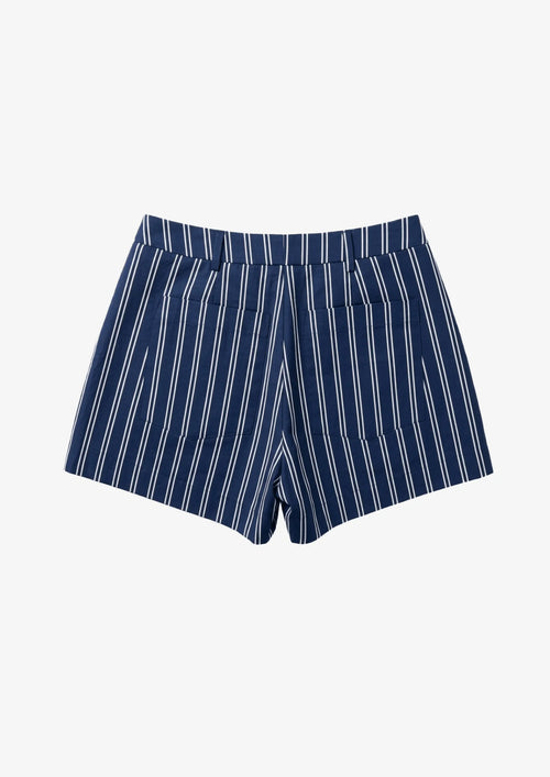 NAVY BLUE STRIPED MINI SHORTS