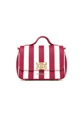 ROSA GESTREIFTE SCHULTERTASCHE