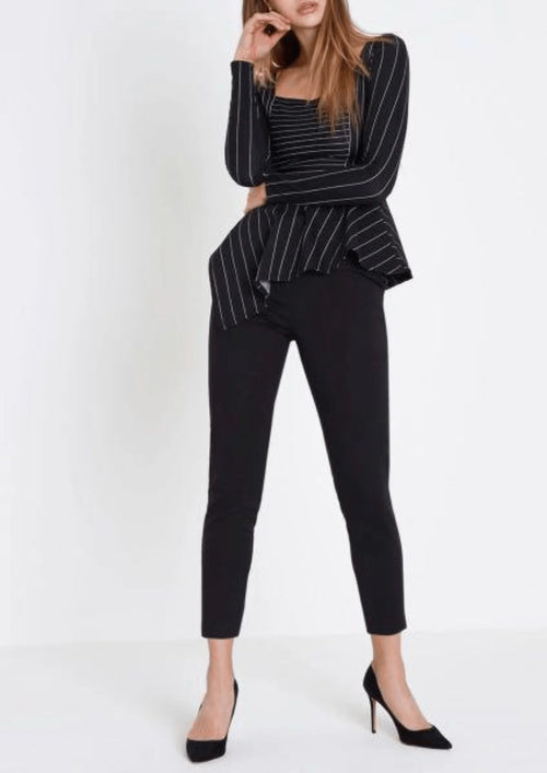 Haut à rayures asymétrique noir