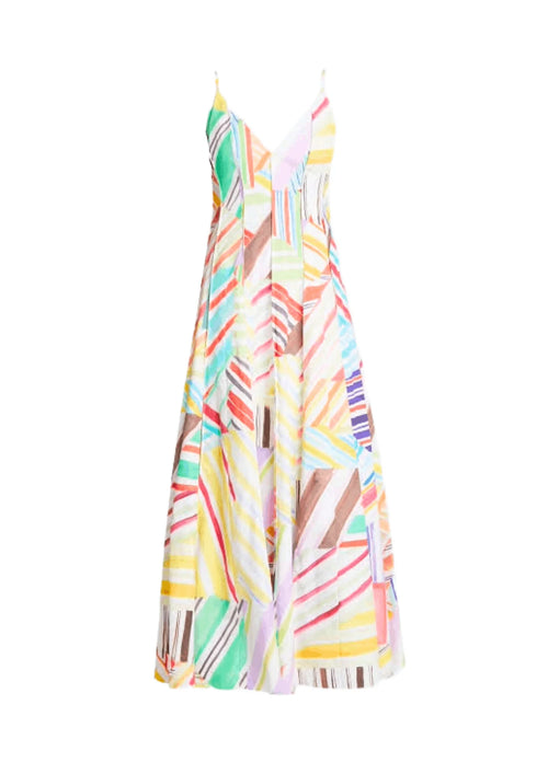 MULTICOLOURED PRINTED MAXI DRESS