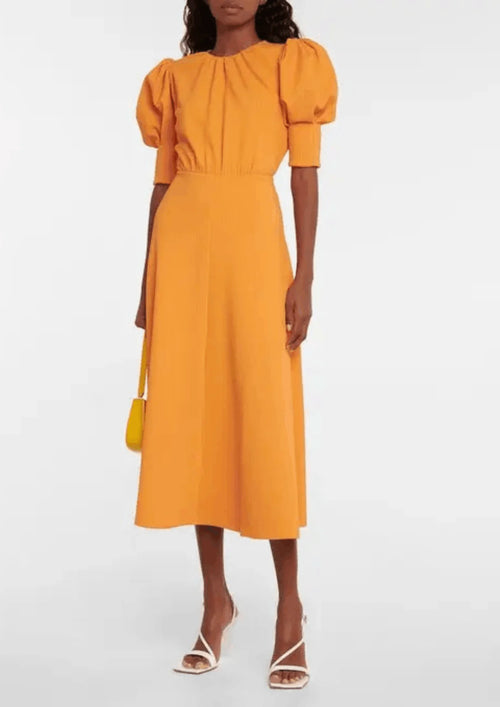 ORANGE LAVINE MIDI-KLEID