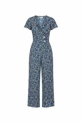 COMBINAISON FLORIANE FLEURIE BLEUE