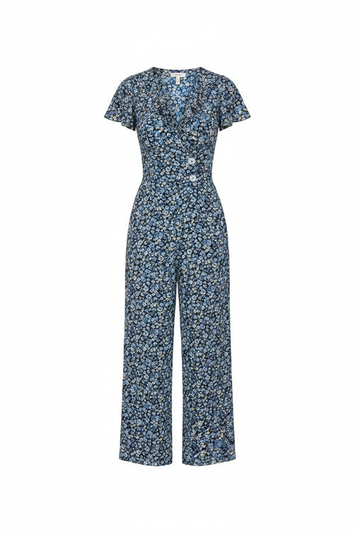 COMBINAISON FLORIANE FLEURIE BLEUE