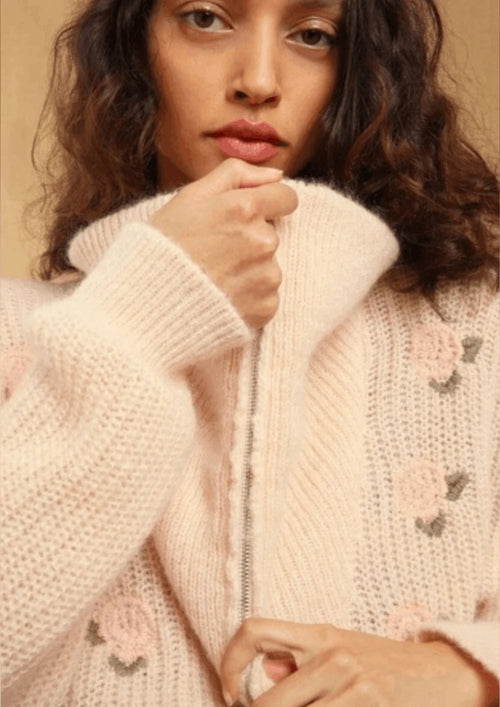 PINK FLORAL FAVIN SWEATER