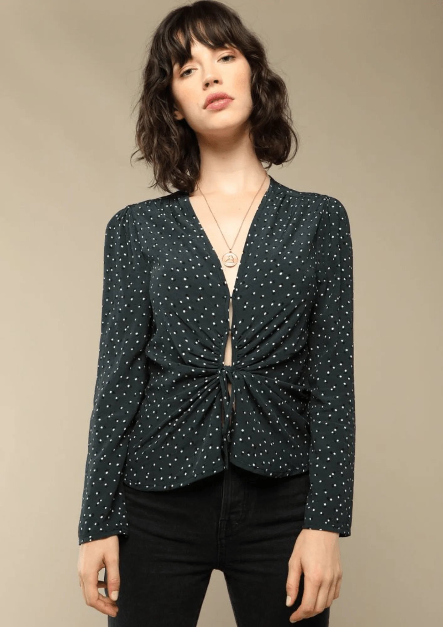 YASMINE POLKA-DOT PRINTED BLOUSE