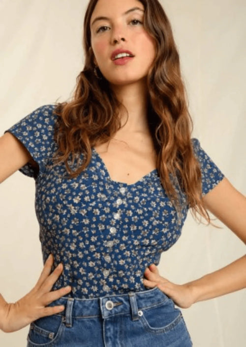 Chemisier Ambroise Floral Blue