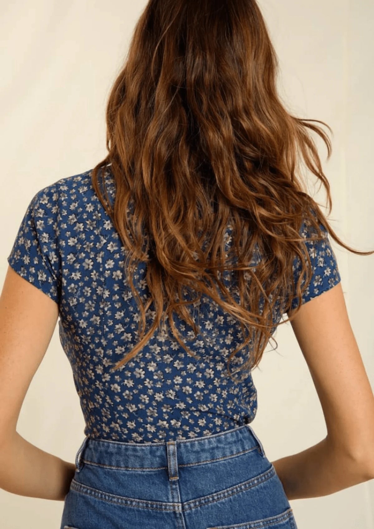 BLUE FLORAL AMBROISE BLOUSE