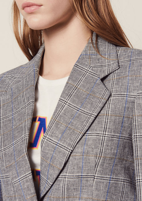 GREY CHECKERED BLAZER