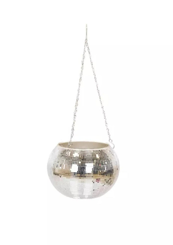 VASE DISCO SUSPENDU ARGENT