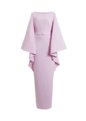 PASTEL PINK DRAPED MAXI DRESS