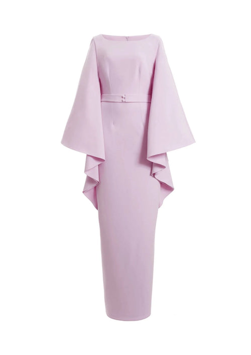 PASTEL PINK DRAPED MAXI DRESS