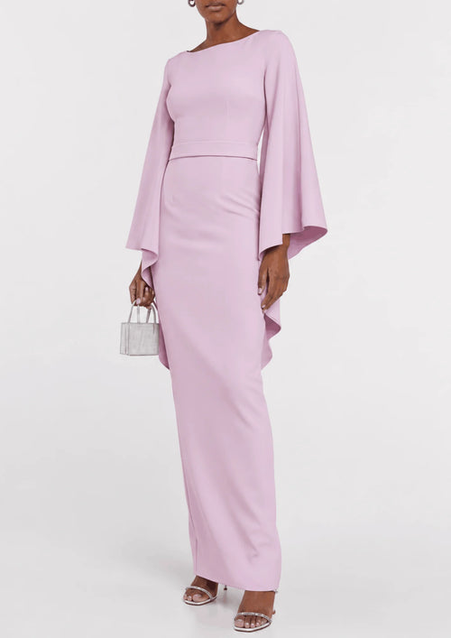 PASTEL PINK DRAPED MAXI DRESS