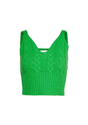 VIBRANT GREEN KAYA CROP KNIT TOP