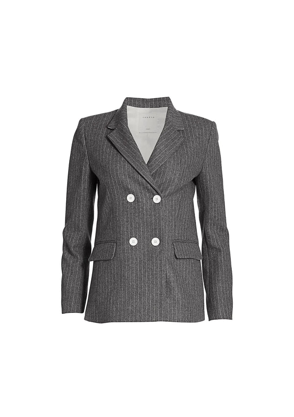 GREY STRIPED BLAZER JACKET