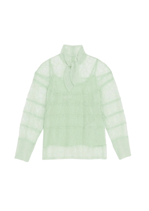LIGHT GREEN LACE BLOUSE
