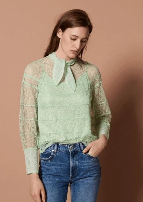 LIGHT GREEN LACE BLOUSE