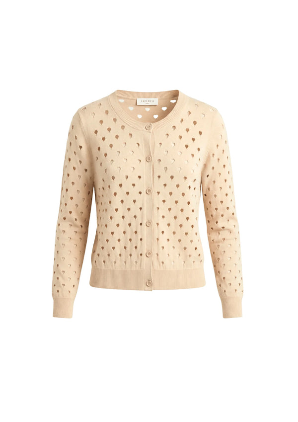 BEIGE CUT-OUT CARDIGAN