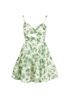 GREEN PALM TREE ANDY MINI DRESS