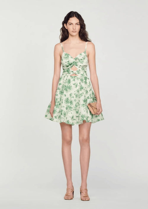 GREEN PALM TREE ANDY MINI DRESS