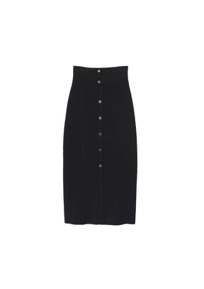 BLACK LONG KNIT SKIRT