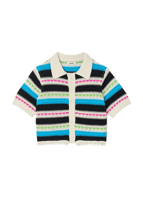STRIPED CROPPED CARDIGAN