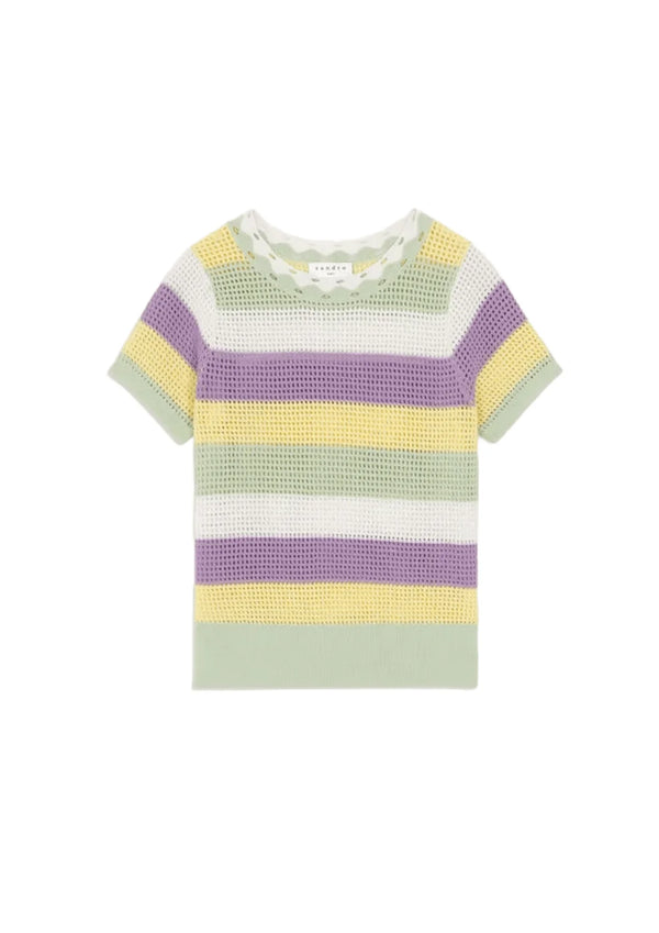 PULL RAYÉ À MANCHES COURTES