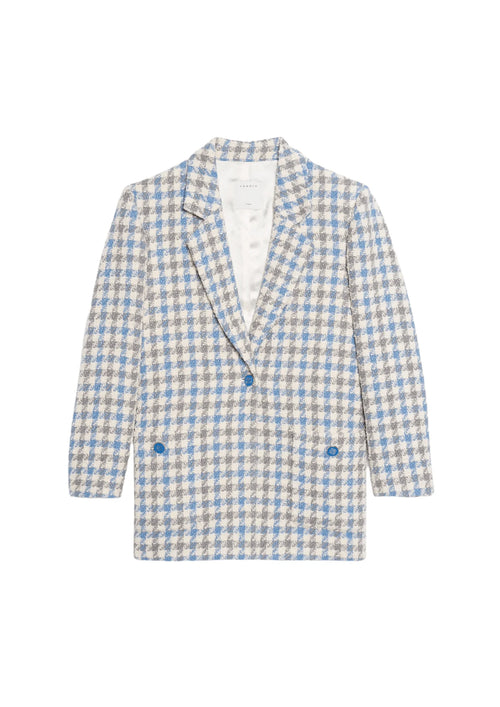 Blazer en tweed bleu