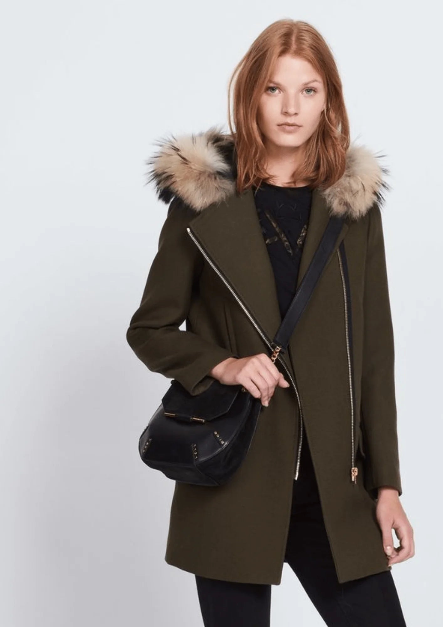 KHAKI HENRY WOOL PARKA COAT