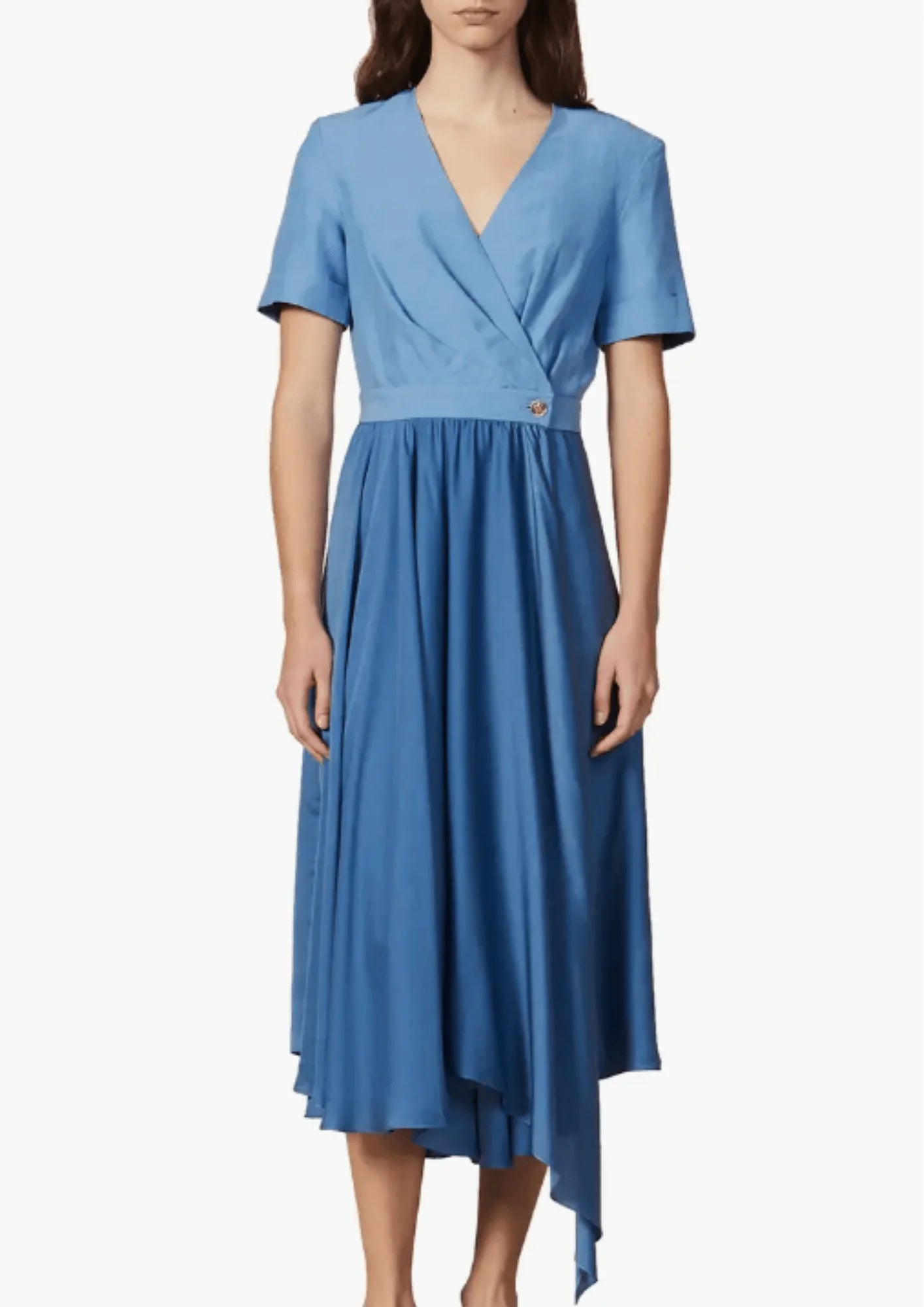 BLUE BI-MATERIAL DRESS