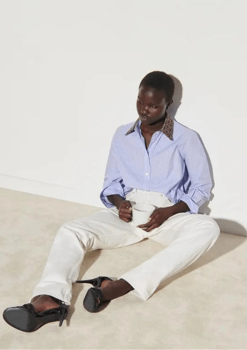 Chemise à rayures bleues