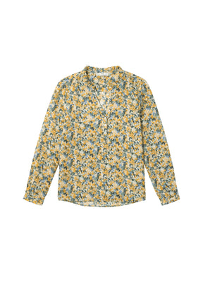 GELBE BLUSE MIT BLUMENMUSTER