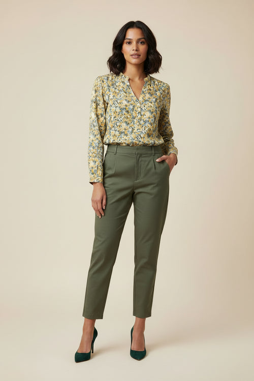 YELLOW FLORAL PRINTED BLOUSE