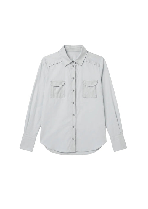 LIGHT BLUE SILK SHIRT