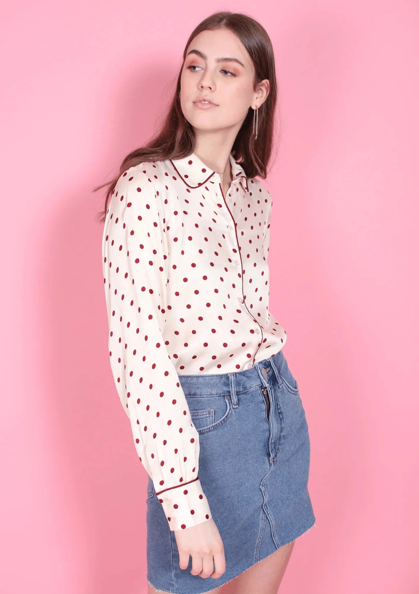 POLKA-DOT DAVINA SHIRT