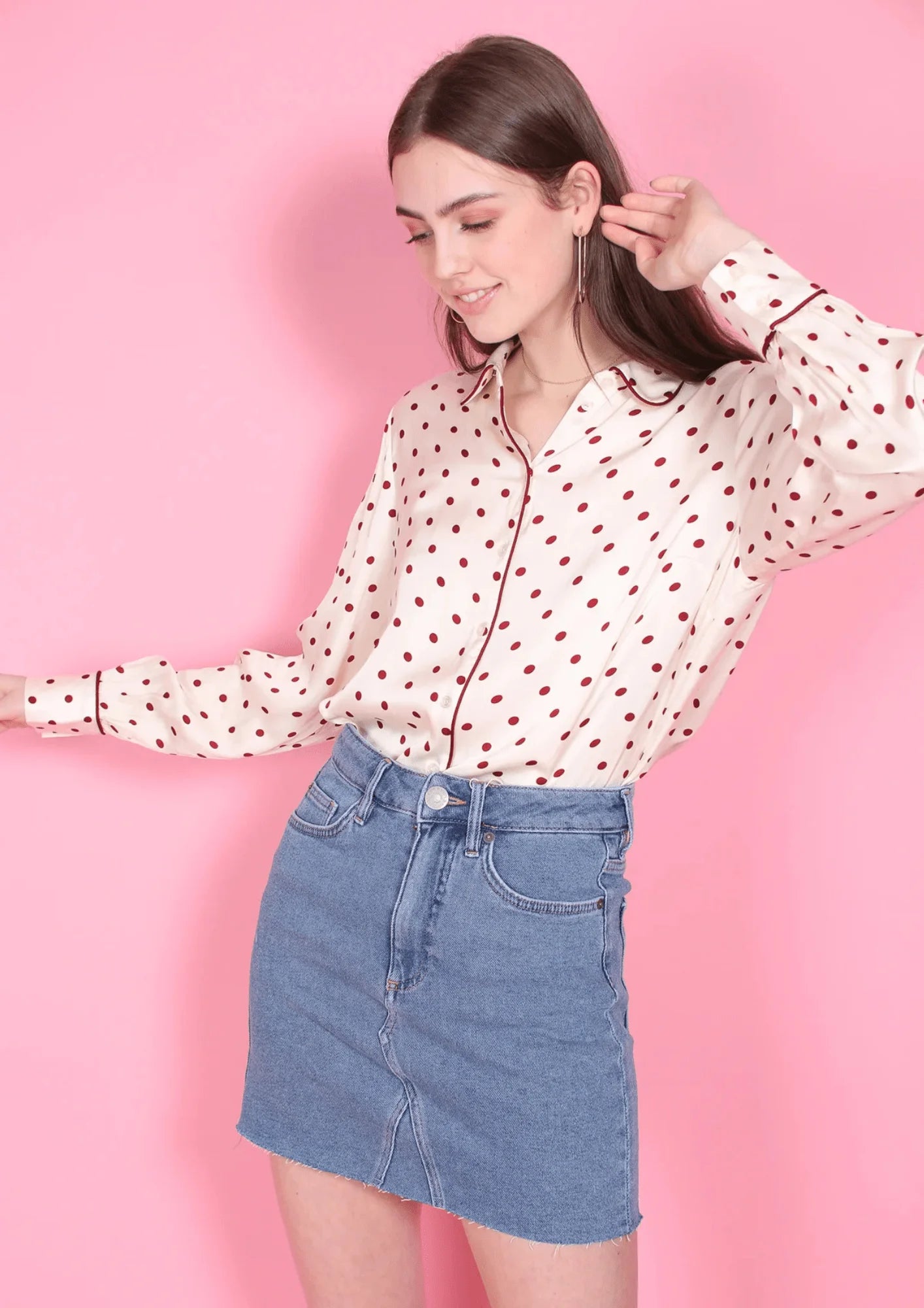 POLKA-DOT DAVINA SHIRT