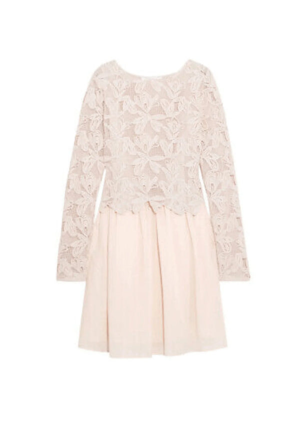 HELLROSA SPITZEN-MINIKLEID