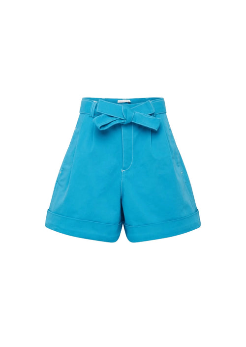 BLUE BELTED SHORTS