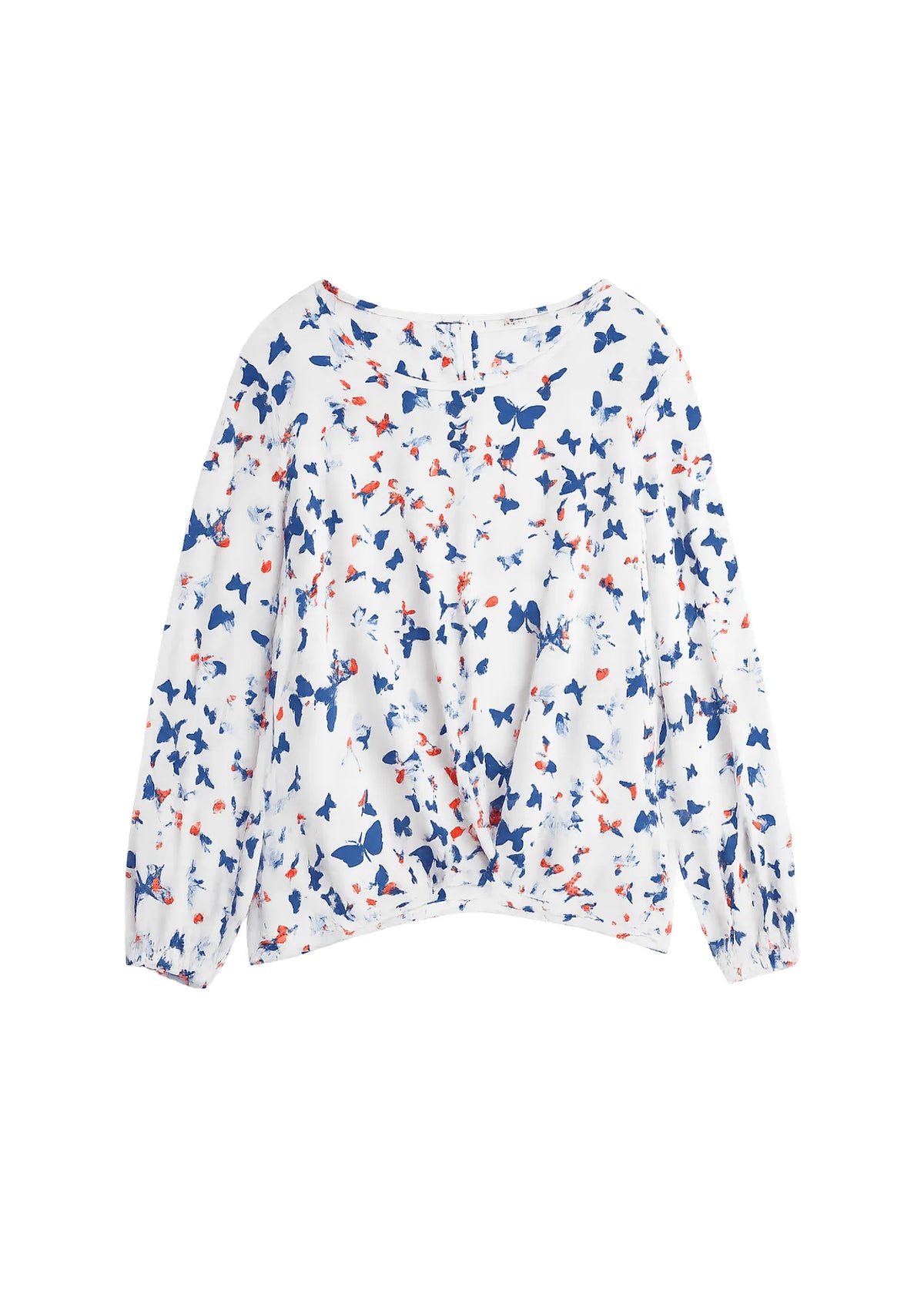 WEISSE BLUSE MIT SCHMETTERLINGEN