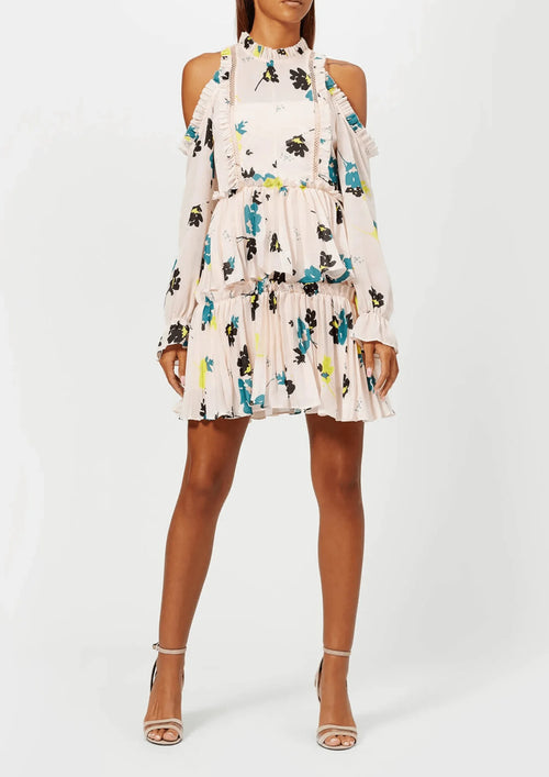 ROSA KLEID MIT BLUMENDRUCK