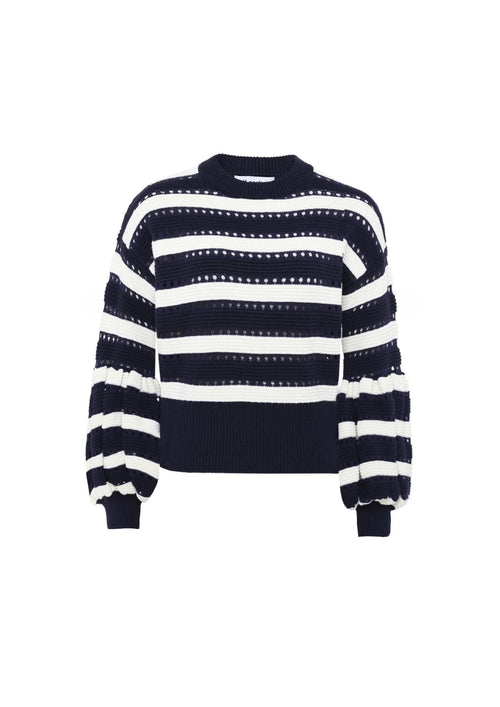 NAVY STRIPED KNIT JUMPER