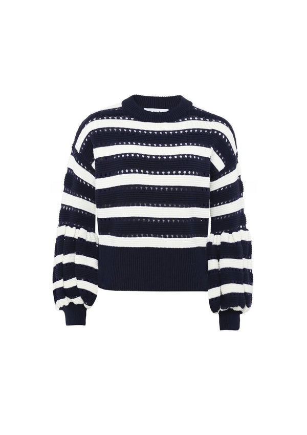 NAVY STRIPED KNIT JUMPER
