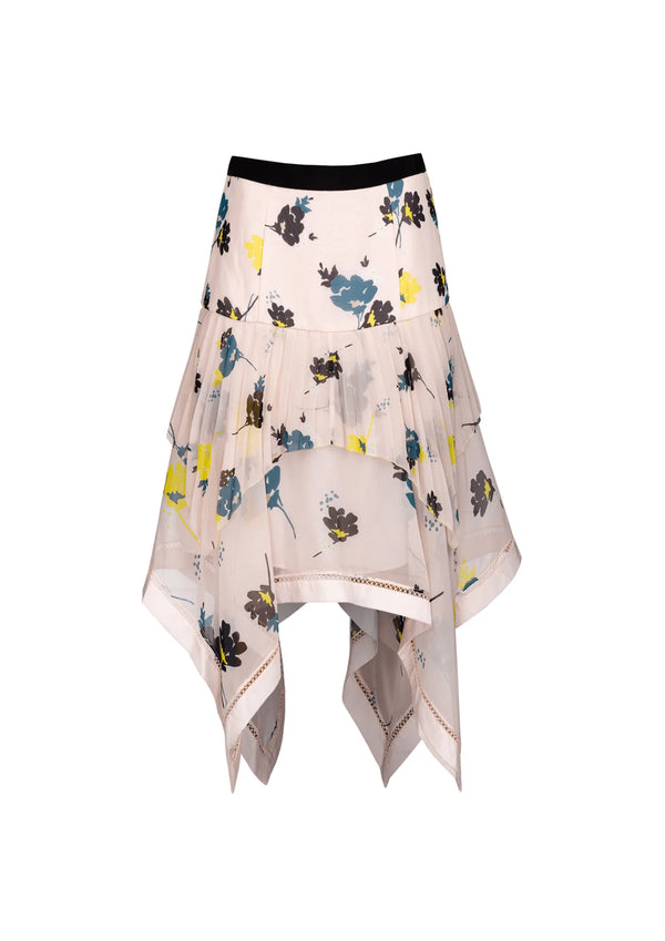 FLORAL ASYMMETRICAL SKIRT