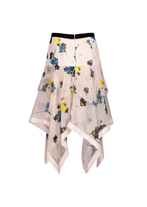 ASYMMETRISCHER ROCK MIT BLUMENMUSTER
