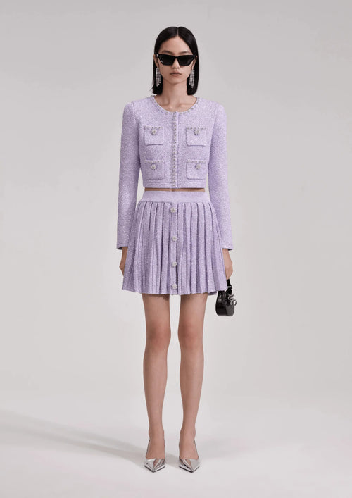 LILAC SEQUIN KNIT SKIRT