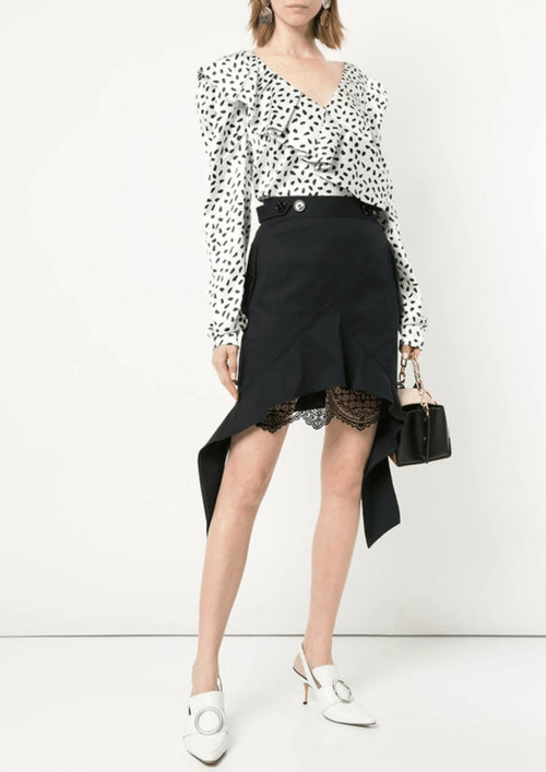 BEDRUCKTE SATINBLUSE
