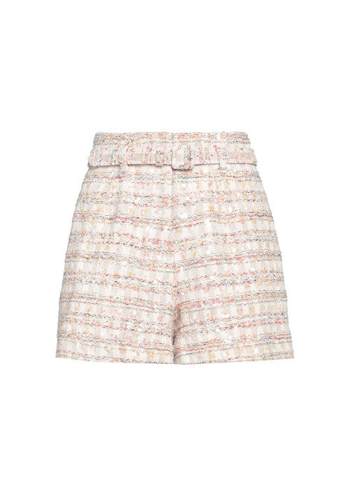 SEQUIN-EMBELLISHED TWEED SHORTS