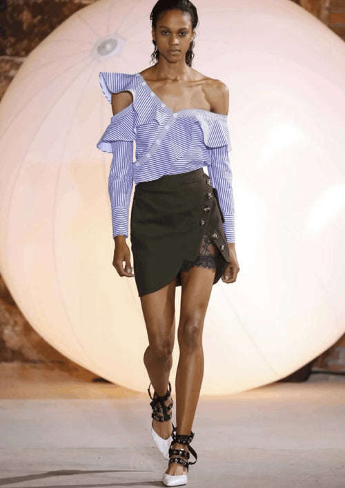 OLIVE UTILITY MINI SKIRT