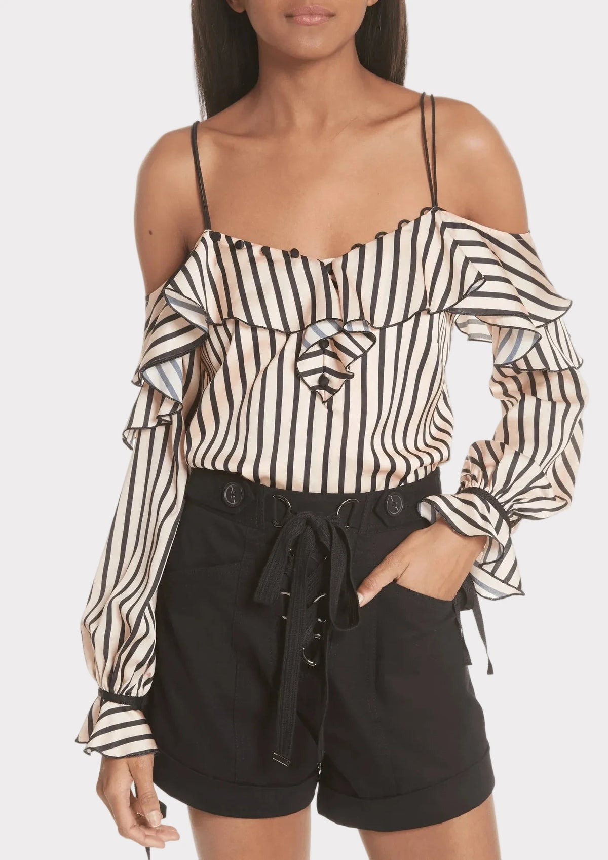STRIPED OFF THE SHOULDER TOP