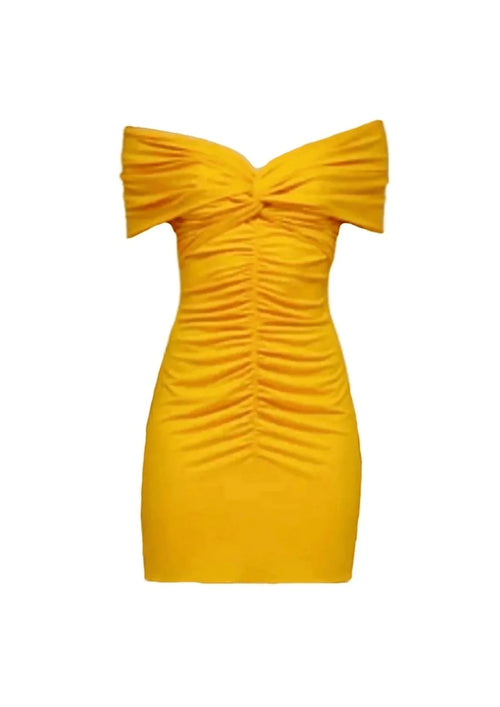 YELLOW OFF-SHOULDER DRESS