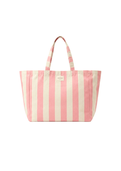 PINK STRIPED TOTE BAG